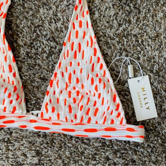 Milly Fluo Jacquard Italian Capri Halter Bikini Top - Picture 4 of 7